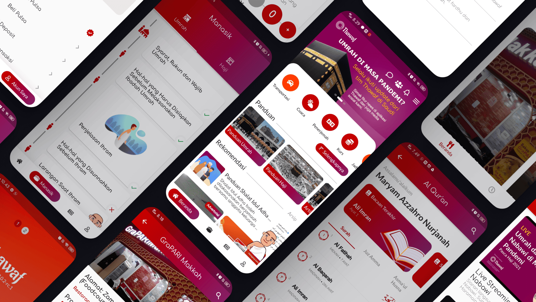 Thawaf project showing the main interface and features