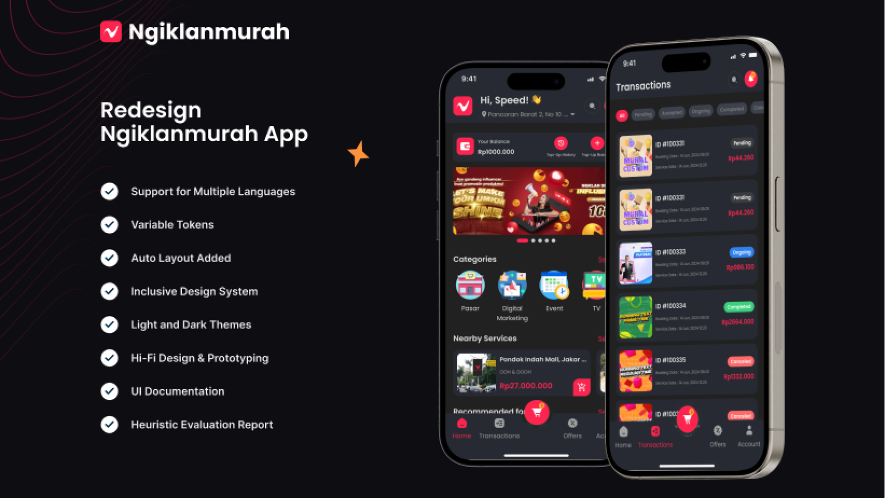 Screenshot of Ngiklan Murah project showing the main interface and features