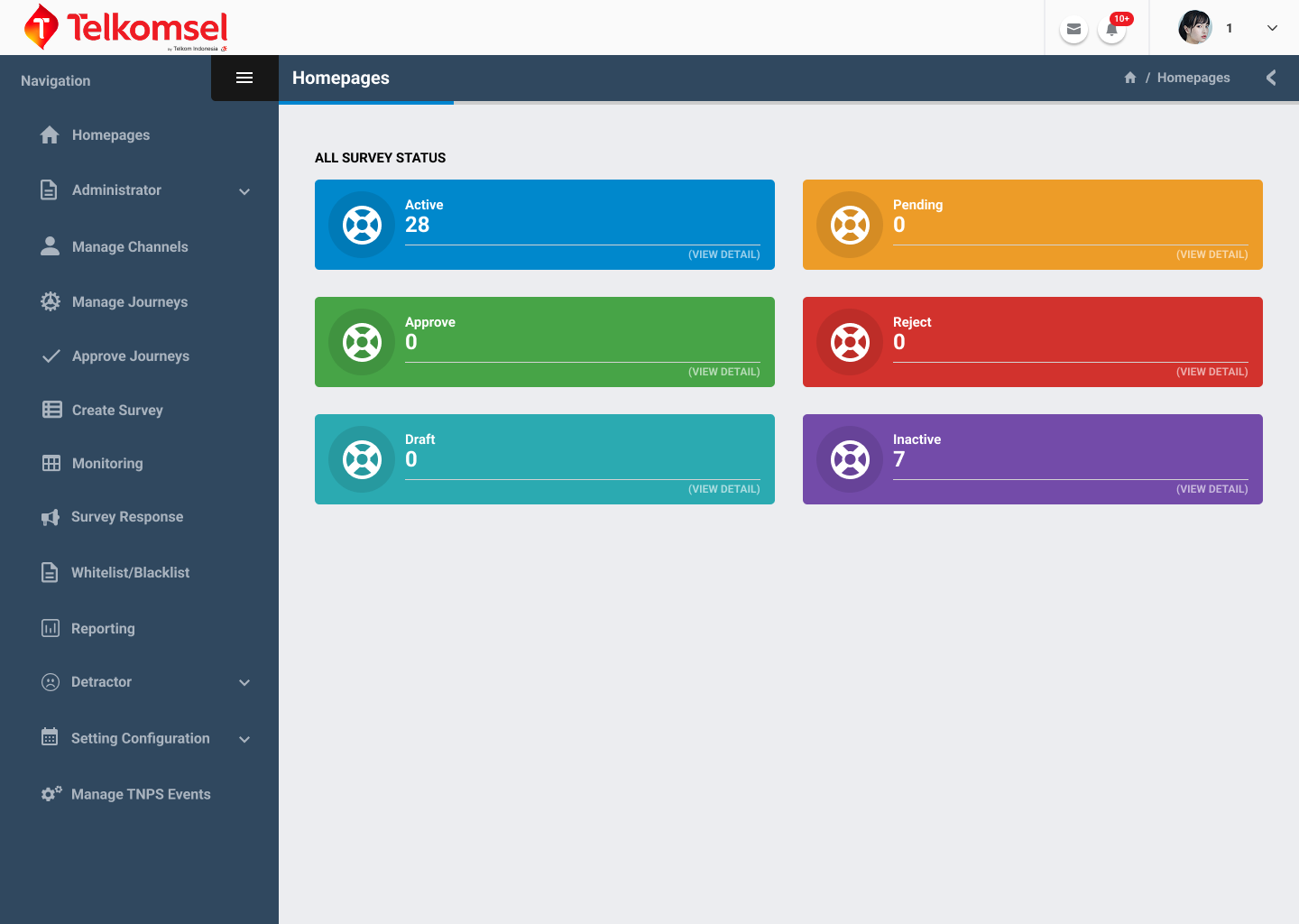Screenshot of TNPS Telkomsel project showing the main interface and features